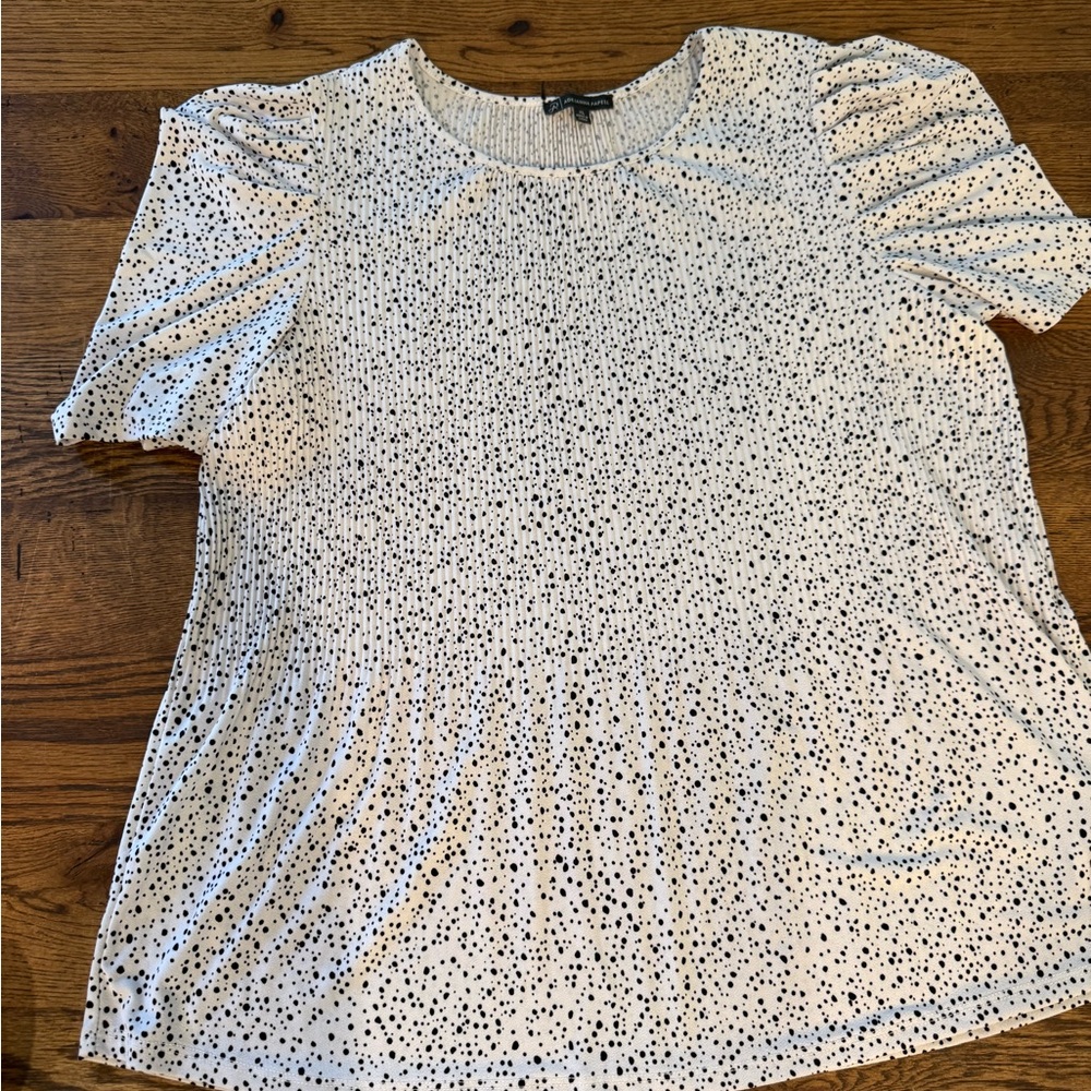 Adrianna Papell Black and White Patterned Blouse